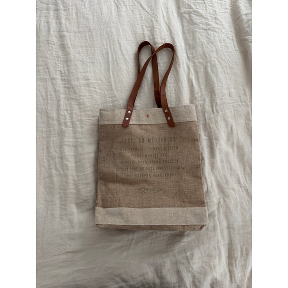 Apolis Handbags - Apolis Global Citizen Jute Market Bag Leather Straps